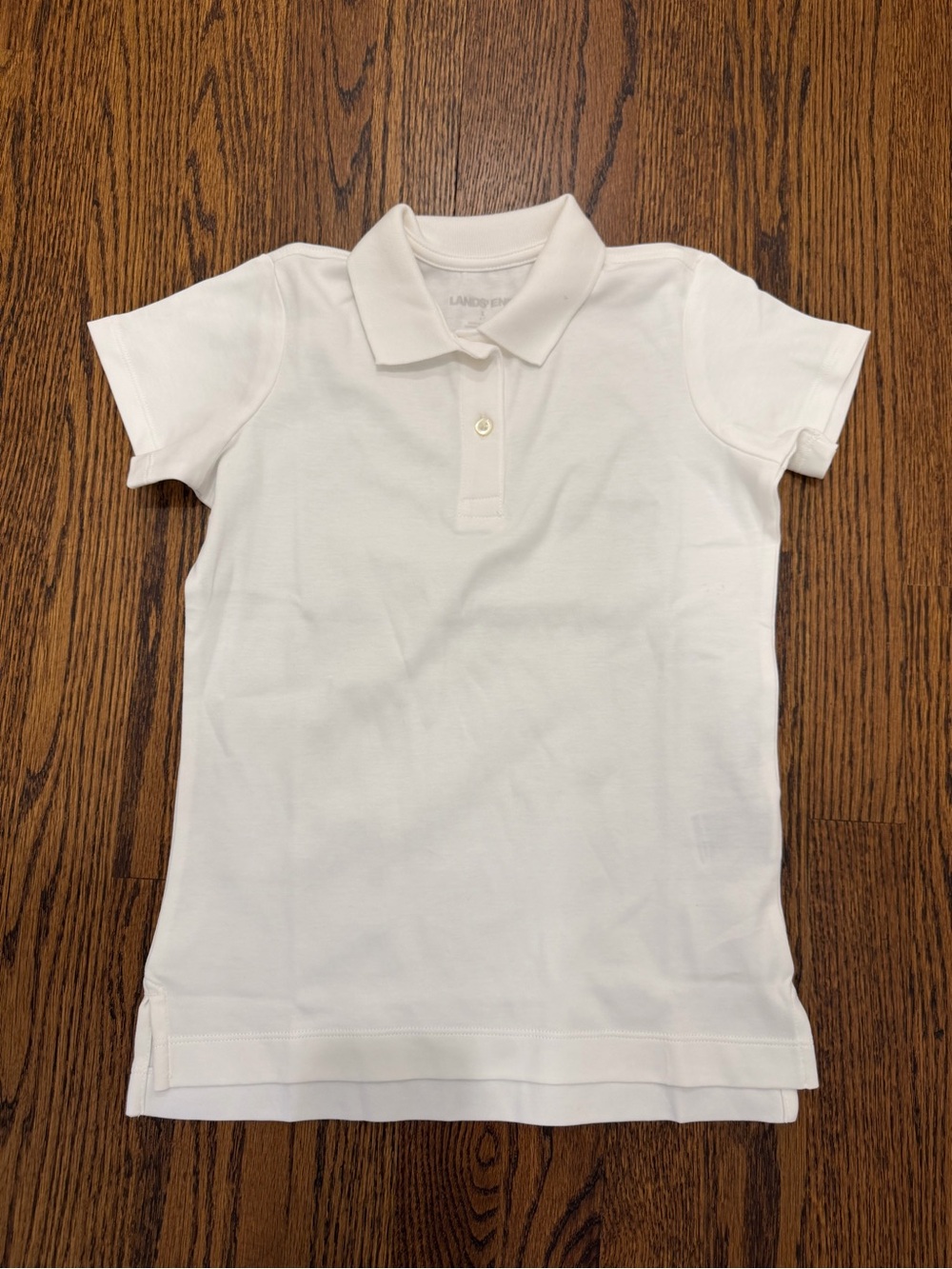 Lands' End White Kids Polo Shirt